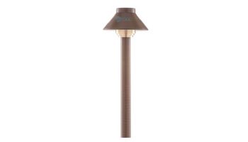 Sollos Traditional Hat LED Path Light Fixture | 4" Hat 12" Stem | Natural Metal - Antique Brass | PTH040-AB-12 915400