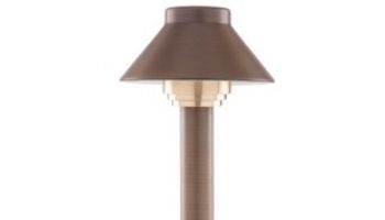 Sollos Traditional Hat LED Path Light Fixture | 4_quot; Hat 12_quot; Stem | Natural Metal - Antique Brass | PTH040-AB-12 915400