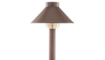 Sollos Traditional Hat LED Path Light Fixture | 5.5_quot; Hat 12_quot; Stem | Natural Metal - Antique Brass | PTH055-AB-12 915454