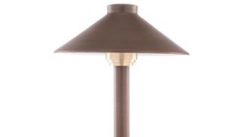 Sollos Traditional Hat LED Path Light Fixture | 4" Hat 12" Stem | Natural Metal - Antique Brass | PTH040-AB-12 915400