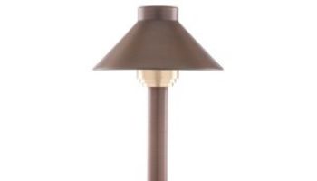 Sollos Traditional Hat LED Path Light Fixture | 5.5" Hat 12" Stem | Natural Metal - Antique Brass | PTH055-AB-12 915454