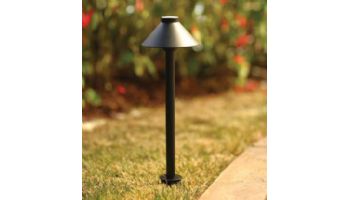 Sollos Straight Hat LED Path Light Fixture | 4" Hat 12" Stem | Arquitectural Aluminum - Textured Black | PSH040-TB-12 913021