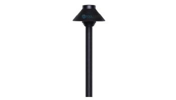 Sollos Straight Hat LED Path Light Fixture | 4" Hat 12" Stem | Arquitectural Aluminum - Textured Black | PSH040-TB-12 913021