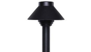 Sollos Straight Hat LED Path Light Fixture | 4_quot; Hat 12_quot; Stem | Arquitectural Aluminum - Textured Black | PSH040-TB-12 913021