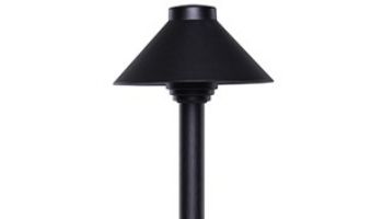 Sollos Straight Hat LED Path Light Fixture | 4" Hat 12" Stem | Arquitectural Aluminum - Textured Black | PSH040-TB-12 913021