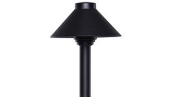 Sollos Straight Hat LED Path Light Fixture | 5.5_quot; Hat 12_quot; Stem | Arquitectural Aluminum - Textured Black | PSH055-TB-12 910021