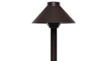 Sollos Straight Hat LED Path Light Fixture | 5.5_quot; Hat 12_quot; Stem | Arquitectural Aluminum - Textured Bronze | PSH055-TZ-12 910023