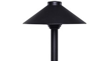 Sollos Straight Hat LED Path Light Fixture | 4" Hat 12" Stem | Arquitectural Aluminum - Textured Black | PSH040-TB-12 913021