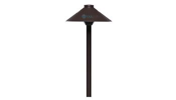 Sollos Straight Hat LED Path Light Fixture | 7.5" Hat 12" Stem | Arquitectural Aluminum - Textured Bronze | PSH075-TZ-12 911023