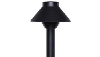 Sollos Straight Hat LED Path Light Fixture | 4_quot; Hat 15_quot; Stem | Arquitectural Aluminum - Textured Black | PSH040-TB-15 913028