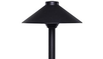 Sollos Straight Hat LED Path Light Fixture | 7.5_quot; Hat 15_quot; Stem | Arquitectural Aluminum - Textured Black | PSH075-TB-15 911028