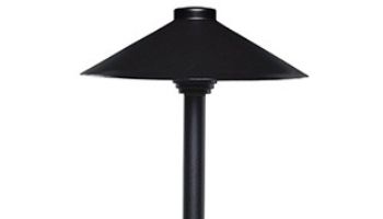 Sollos Straight Hat LED Path Light Fixture | 9_quot; Hat 15_quot; Stem | Arquitectural Aluminum - Textured Black | PSH090-TB-15 914028