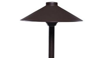 Sollos Straight Hat LED Path Light Fixture | 9_quot; Hat 15_quot; Stem | Arquitectural Aluminum - Textured Bronze | PSH090-TZ-15 914030