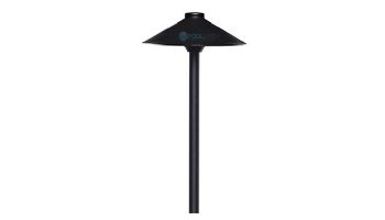 Sollos Straight Hat LED Path Light Fixture | 9" Hat 18" Stem | Arquitectural Aluminum - Textured Black | PSH090-TB-18 914035
