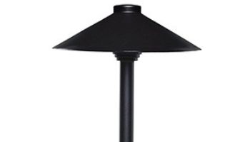 Sollos Straight Hat LED Path Light Fixture | 9_quot; Hat 18_quot; Stem | Arquitectural Aluminum - Textured Black | PSH090-TB-18 914035