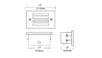 Sollos LED Step Light Fixture with Louver Faceplate | 4.8" Architectural Aluminum - Textured Bronze | SBL048-TZ 942533