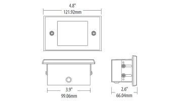 Sollos LED Step Light Fixture with Trim Faceplate | 4.8" Architectural Aluminum - Textured Black | SBT048-TB 942004