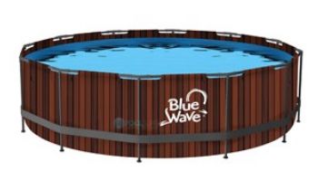 Blue Wave Rustic Cedar 15' Round Pool Package with Cover | 48" Deep Frame | NB19890