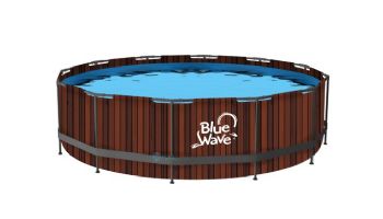 Blue Wave Rustic Cedar 18' Round Pool Package with Cover | 52" Deep Frame | NB19891