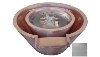 Bobe Artisan Series Round Water + Fire Bowls Extended Lip | Manual Ignition Propane Gas | 28" X 12" | Stainless Steel | RSPPMFRA-28-LP