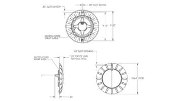 S.R.Smith KeloXL Color RGB LED Pool Light | 38W 12V 150' Cord | White Trim Plate | KLED-C-XL-150