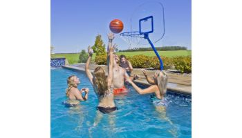 Global Pool Products Heavy Duty Basketball Set | 12" Offset with Net & Ball | Copper Vein Frame | No Anchors | GPPOTE-HDBBS-CV