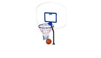 Global Pool Products Heavy Duty Basketball Set | 12" Offset with Net & Ball | Copper Vein Frame | No Anchors | GPPOTE-HDBBS-CV