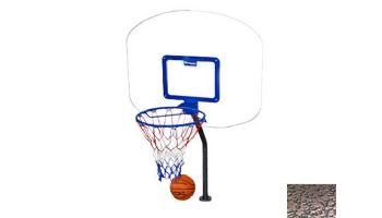 Global Pool Products Heavy Duty Basketball Set | 12" Offset with Net & Ball | Copper Vein Frame | No Anchors | GPPOTE-HDBBS-CV