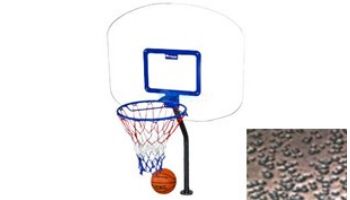 Global Pool Products Heavy Duty Basketball Set | 12_quot; Offset with Net _ Ball | Copper Vein Frame | No Anchors | GPPOTE-HDBBS-CV