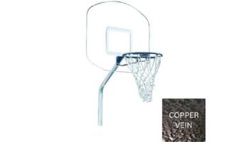 Global Pool Products Heavy Duty Basketball Set | 12" Offset with Net & Ball | Copper Vein Frame | No Anchors | GPPOTE-HDBBS-CV