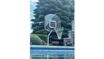 Global Pool Products Heavy Duty Basketball Set | 12" Offset with Net & Ball | Copper Vein Frame | No Anchors | GPPOTE-HDBBS-CV