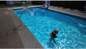 Global Pool Products Heavy Duty Basketball Set | 12" Offset with Net & Ball | Copper Vein Frame | No Anchors | GPPOTE-HDBBS-CV