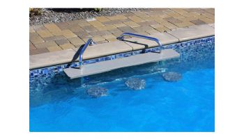 Global Pool Products 3-Seat Swim-Up Bar Top | Silver Vein Powder Coated Frame - Gray Top | GPPOTE-3ST-SV-S