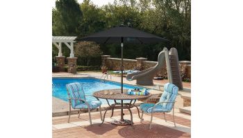 Bistro Market Umbrella | 7.5-ft Hexagonal | Coffee Polyester Fabric | NU6829