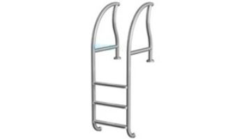 SR Smith Designer Series Cross-Braced 3 Step Ladder with 24" Sure-Step Treads | 1.90" x .065" Thickness 304 Stainless Steel | DR-COML3CB24065S