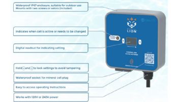 ClearBlue Mineral Lion for Pools and Spas | 25,000 Gallons | 120/240V Black Plug | CBI-350B-25-KIT
