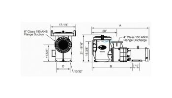 Jandy JCP Commercial Polymer Pump | 7.5HP 230V ODP Single Phase | Strainer Included | JCP07-1BD-S