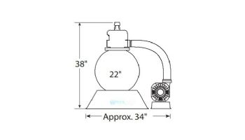 Waterway Clearwater 22" Sand Filter System | 1THP Pump | 3' NEMA Cord | 522-5247-6S