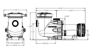 Hayward XE Series TriStar Ultra-High Efficiency Variable Speed Pool Pump | 1.85 Total HP 230V/115V | W3SP3210X15XE