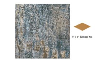 National Pool Tile Granito 6x6 Single Bullnose Tile | Azul Del Mar | GRN-AZUL SBN
