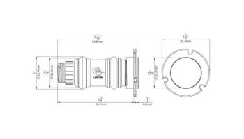 PAL Lighting Treo Micro Warm White Nicheless Pool & Spa Light | 1W 24V DC 150' Cord & Plug | 64-EGMIC-WW-150