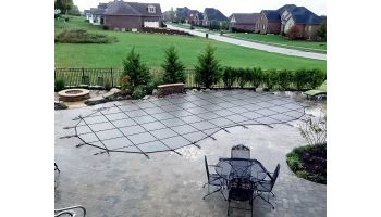 Merlin Dura-Mesh 15-Year Mesh Safety Cover | Rectangle 12' x 24' | 4' x 8' Center End Step | Blue | 105M-M-BU
