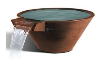 Slick Rock Concrete 22" Conical Cascade Water Bowl | Coal Gray | Copper Spillway | KCC22CSPC-COALGRAY