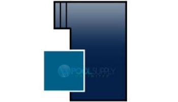 Merlin 10-Year Solid Safety Cover with Drain Panel | Rectangle 16' x 32' | Flush 4' x 8' Left Side Step | Blue | 13W-X-BU