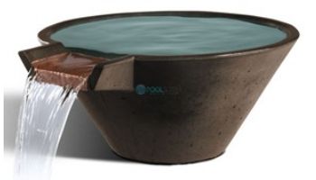 Slick Rock Concrete 22" Conical Cascade Water Bowl | Coal Gray | Stainless Steel Spillway | KCC22CSPSS-COALGRAY