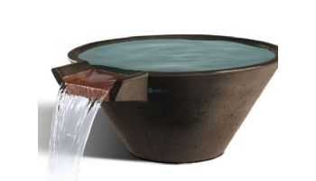 Slick Rock Concrete 34" Conical Cascade Water Bowl | Coal Gray | Copper Spillway | KCC34CSPC-COALGRAY