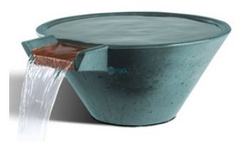 Slick Rock Concrete 22" Conical Cascade Water Bowl | Seafoam | Copper Spillway | KCC22CSPC-SEAFOAM