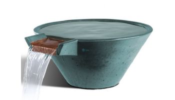 Slick Rock Concrete 34" Conical Cascade Water Bowl | Denim | Copper Spillway | KCC34CSPC-DENIM