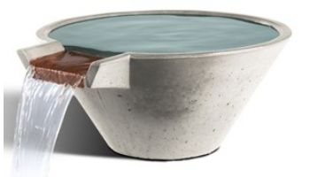 Slick Rock Concrete 34" Conical Cascade Water Bowl | Mahogany | Copper Spillway | KCC34CSPC-MAHOGANY