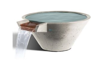 Slick Rock Concrete 29" Conical Cascade Water Bowl | Great White | Copper Spillway | KCC29CSPC-GREATWHITE